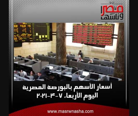 أسعار الأسهم بالبورصة المصرية اليوم الأربعاء 7-4-2021