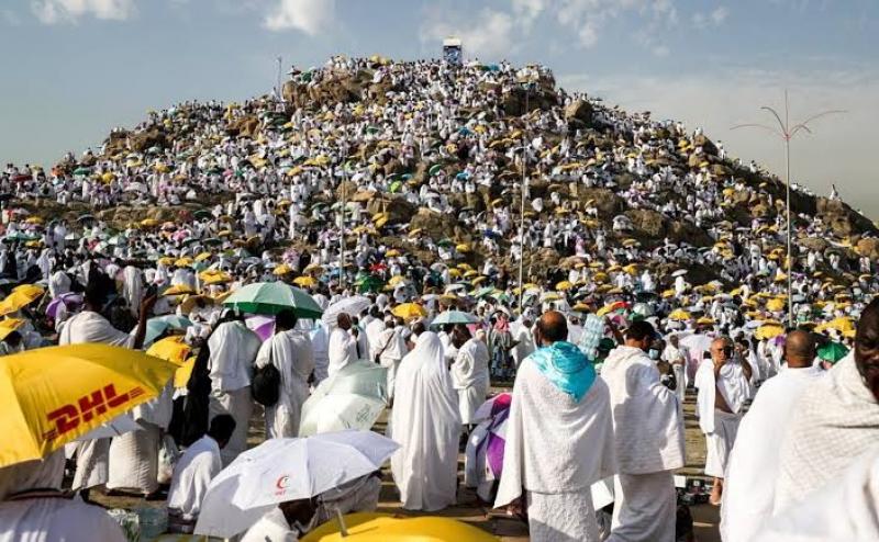 من فوق جبل ”الرحمة”.. الحجاج يتضرعون بالدعاء في يوم عرفة