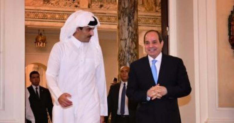 الرئيس السيسي وامير قطر 