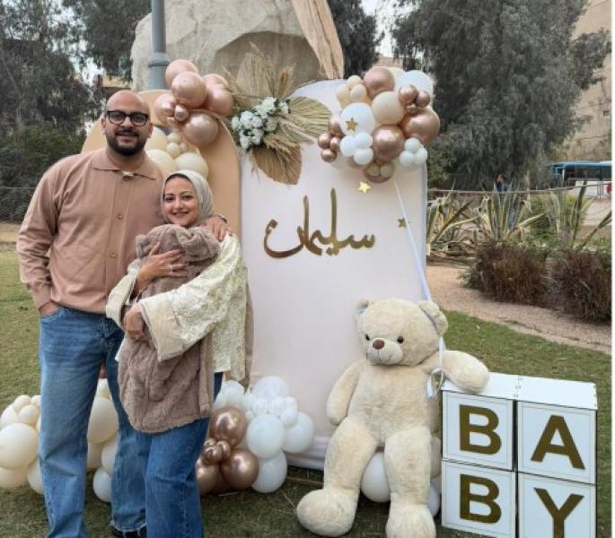 وسط أجواء عائلية.. المهندس محمد سيد يحتفل بمولوده الجديد ”سليمان”