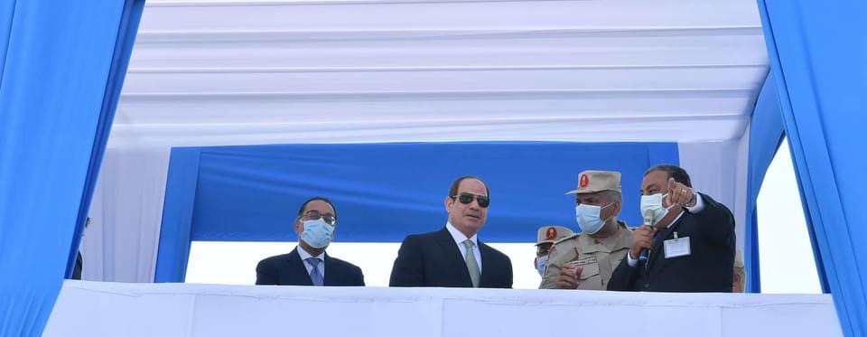 الرئيس عبدالفتاح السيسي خلال افتتاح محطة معالجة مياه مصرف بحر البقر 
