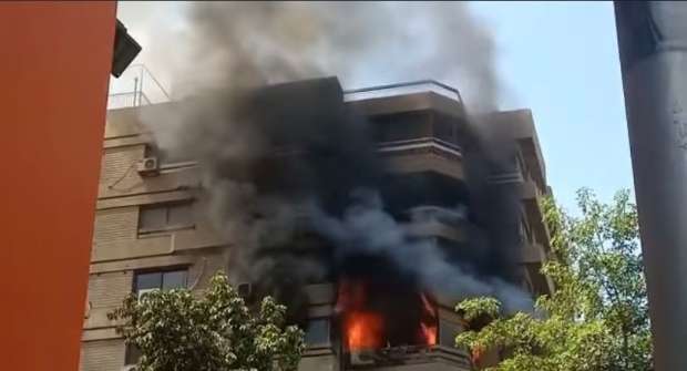 حريق شقة مرفت أمين