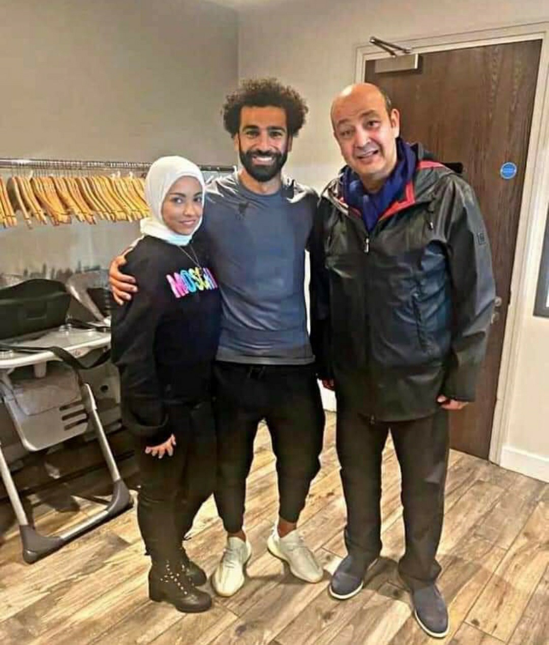 محمد صلاح وزوجته وعمرو اديب